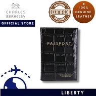 Charles Berkeley LIBERTY Genuine Leather Crocodile Embossed Pattern Passport Cover Holder XY-1943