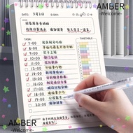 AMBER A5 Notebook, Thick A5 Agenda Book, High Quality Spiral 160 Pages To Do List Notepad School Off
