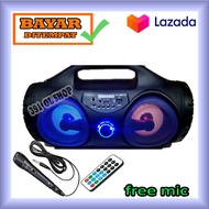 Speaker Portable Fleco F 4215 Bluetooth mp3 Free mic cable Spiker Ngebass