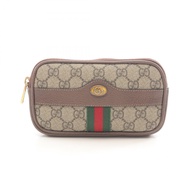 【二手】Gucci Ophidia GG Supreme Sherry Line 腰包 519308 米色/ブラウンPVC塗層帆布皮革 Ophidia GG Supreme Sherry Line 腰