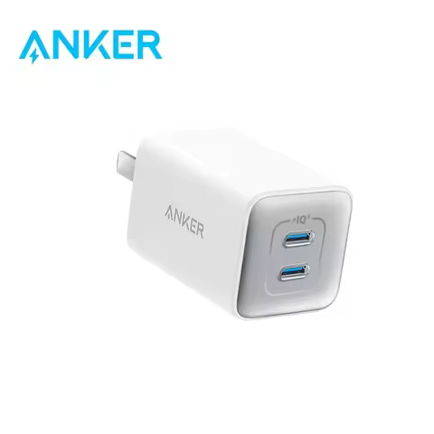 Anker 47W USB C Charger (Nano 3), 2 Port Compact Foldable GaN Fast Charger for iPhone 15/15 Plus/15 