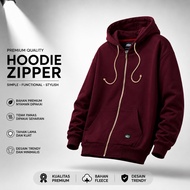 Nsa Ind Hoodie Zipper Bjorka MAROON Men Wanita