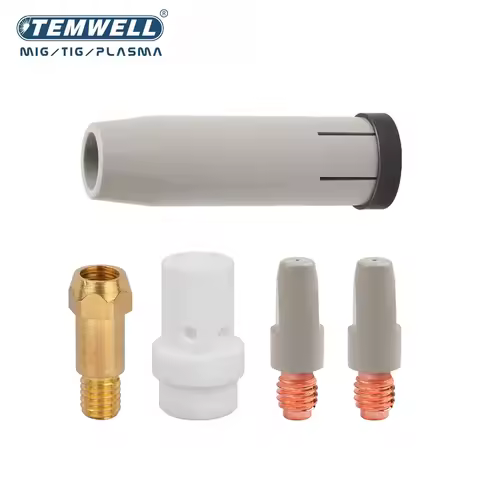 TEMWELL 5PCS 36KD Coating Protection nozzle 0.8/1.0/1.2mm MIG Torch Gas Nozzle Tip Holder of 36KD MI