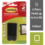 3M Command 17201ANZ White / Black Medium Picture Hanging Frame Hook Wall Organizer 17201 (4 Sets/Pck