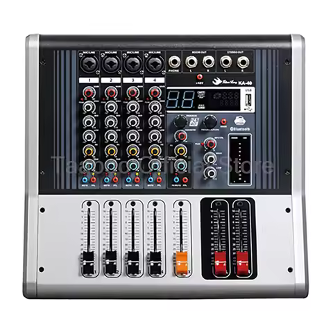 4/6/8/12 Channels Amplifier Audio Mixer 4Ω 250W Sound Mixing Console Bluetooth USB Integrated Profes