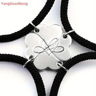 (YGN) Four-leaf Clover Magnetic Best Friendship Bracelets For 4pcs Women Men Magnet Heart Best Frien