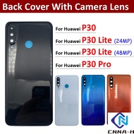 New For Huawei P30 Lite Pro Battery Back Cover Glass Rear Door Replacement Housing STICKER Adhesive With Camera Lens