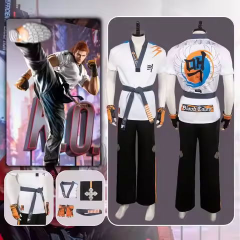 Game Tekken 8 Cosplay Hwoarang Costume Fantasia Disguise Adult Men Uniform Top Pants Gloves Outfits 