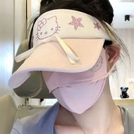 Hello kitty Sunscreen Hot Diamond Mask 3D Fishbone Sunshade Outdoor Three-Dimensional Female Summer 