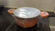 全新橙色雙耳湯鍋 22cm