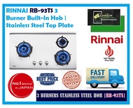RINNAI RB-93TS 3 Burner Built-In Hob | Stainless Steel Top Plate | FREE DELIVERY |