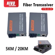 HTB-GS-03 A/B Fiber Transceiver Single Fiber Converter SC 5KM / 20KM 10/100/1000M - 1 Pair