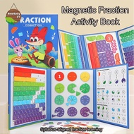 Nebaby Magnetic Fraction Learning Toy For Kids - Tri-Fold Educational Math Disc With Visual Partitio