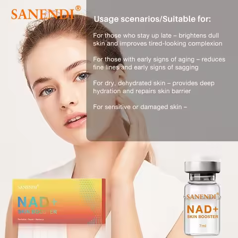 5vials NAD Plus Serum For Facial Lifting NAD+ PDRN Essence Dr.Pen Serum for Aging Dull Skin