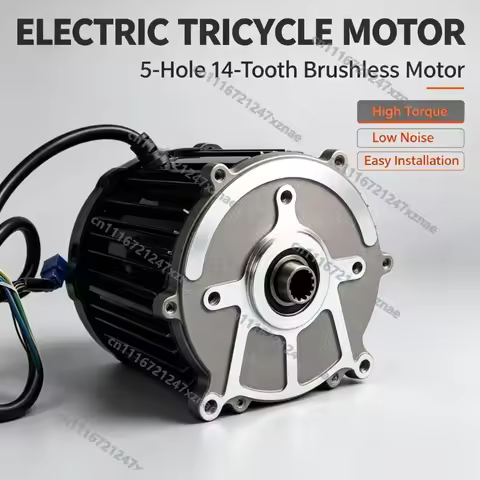 5 Hole 14 Tooth Brushless Differential Motor 48V/60V 500W-1000W Pure Copper Electric Tricycle E-Rick
