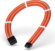 EZDIY-FAB GPU Power Sleeved Cable Extension, 16pin(12+4) 12VHPWR PCIe 5.0 Connector Male to Female f