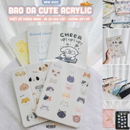 [Premium] Cute Acrylic i pad cover, pastel color combination, 3D printing & anti-stain for i pad Gen