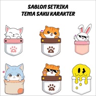 DTF Iron-on Screen Printing | DTF Screen Printing Size 8cm Pocket Character | DTF T-Shirt Screen Pri