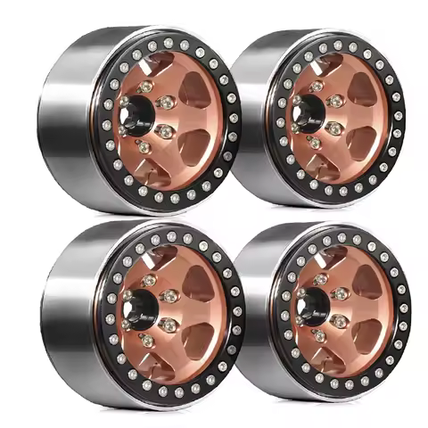TNKIG-4Pcs Metal 1.9Inch Beadlock Wheel Rim Wheel Hub For 1/10 RC Crawler Car Axial SCX10 Pro Capra 