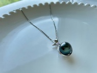 天然海水珍珠 大溪地黑珍珠 純銀吊墜 贈項鏈