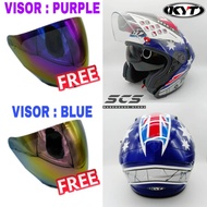 KYT Helmet NFJ ROC PARKER REP Open Face Double Visor Blue Purple RSX150 Y16ZR RSX R15 MT15 Y15ZR ADV