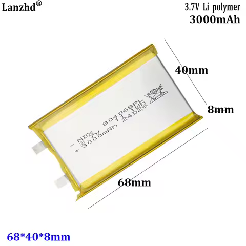 3.7V Polymer lithium battery 804070 portable keyboard handheld game console 804068 rechargeable larg