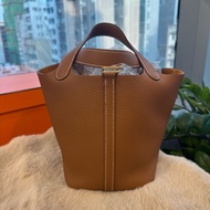 HERMES picotin18 金棕金扣 stamp k