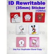 Rewritable ID Duplicate Copy 35mm Sticker 125Khz