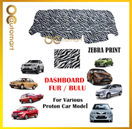 Customized Dashboard Cover Fur / Bulu Zebra Print For Proton Wira,Gen2,Persona,Saga BLM/FLX,Iriz,X70,Preve,Perdana Etc