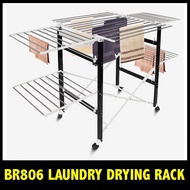 Floor Moving Clothes Hanger | BR806  Fold Ultralight Drying Rack with Wheels Laundry Rack