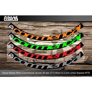 Decal Sticker RIM Commencal MTB bicycle RIM Sticker DH 26-27,5-29