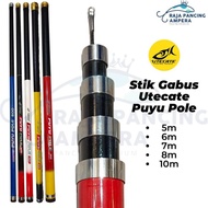 Swoker Tegek Utecate Puyu Pole | Stik Gabus Kaku Ring Tip Fiber Solid | Joran Next Master Pole Manci