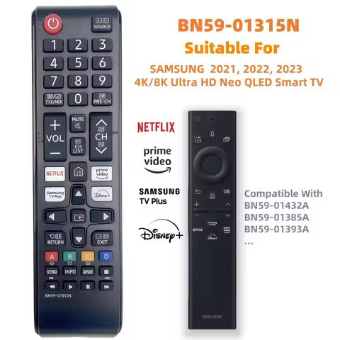 Remote Control BN59-01315N For SAMSUNG BN59-01385A ,BN59-01329A, 2021-2023 4K/8K Ultra HD Neo QLED S
