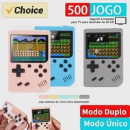 เครื่องเล่นวิดีโอเกมมือถือขนาดเล็กแบบพกพาย้อนยุค8บิต3.0นิ้วจอแอลซีดีสีสำหรับเด็กเครื่องเล่นเกมที่สร้างขึ้นในเกม500