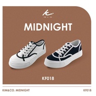 KIM&CO. Midnight (KF018W) รองเท้าผ้าใบกันน้ำแฟชั่นผู้หญิงเสริมส้น สไตล์มินิมอล พื้นนุ่มสบาย ไม่เมื่อ