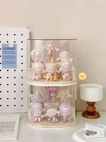 Dust-proof Box for LEGO Dolls Blind Box Display Box Ladder Display Cabinet for POPMART Transparent A