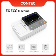New CONTEC Portable E6 Digital 6 Channel 12 lead ECG Monitor EKG Machine, Touch Electrocardiograph, 