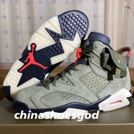 d9-1【LJR】Travis Scott x Air Jordan 6 Olive green CN1084-200 AJ6 sneaker for men shoes US8--13 i SLNC