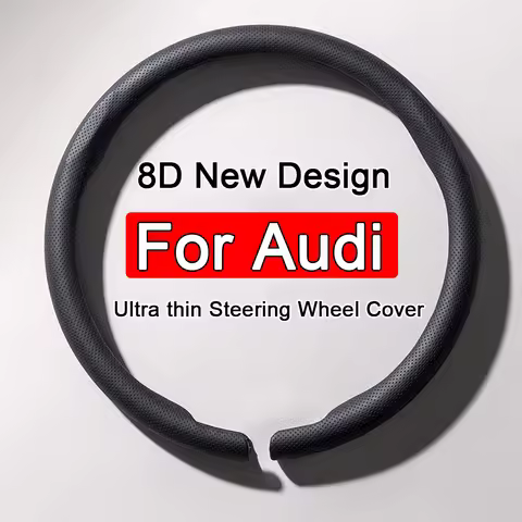 NewCar Steering Wheel Cover Nappa leather 38cm Ultra-thin Booster Cover For Audi 8P 8L A4 A5 B6 B7 A