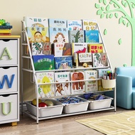 SKAAN儿童书架落地宝宝绘本架婴幼儿图书玩具收纳架置物架子铁艺小书柜 XL码 (5层展示+1层收纳) 3盒