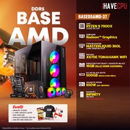 iHAVECPU คอมประกอบ BASED5AMD-37 AMD RYZEN 9 7900X 4.7GHz 12C/24T / ONBOARD Radeon™ Graphics (อัพเกรดการ์ดจอติดต่อ ADMIN) / MSI MAG X670E TOMAHAWK WIFI / KINGSTON FURY BEAST x iHAVECPU 16GB (8x2) DDR5 5200MHz BLACK / iHAVECPU INFINITY (BLACK)(ATX)