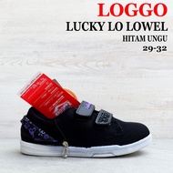 Sepatu sekolah LOGGO - ALDI LO & ALVIN LO & LUCKY LO - size 29 - 35 - sepatu velcro - sepatu tanpa t