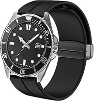 Lamshaw 18mm, 22mm Quick Release Soft Silicone Sport Replacement Straps Compatible for Casio W-217H,