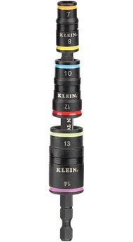 Klein Tools 32933M 6-in-1 Impact Socket Set Features 3 Flip Sockets 6 Metric Hex Sizes 7 mm to 14 mm