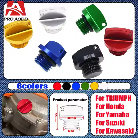 CNC Motorcycle Accessories M20*2.5 Oil Filler Cap Plug For Kawasaki NINJA 250 450 ER-4n ER-6F VERSYS