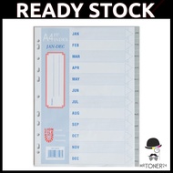 Lion File Grey PP Index Divider For Month / Plastic Filling Separator Monthly (Jan to Dec) Plastic I