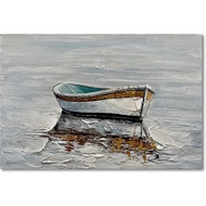 Art -painted Ocean Boat Painting Art Deco Seascape Canvas Wall Art Abstract Painting 24x36 Inch Home