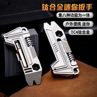 Titanium Alloy EDC Mini Portable Small Wrench Caliper Measurement, Bracket and Other Multifunctional