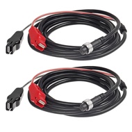 2Pcs 10Ft Electric Fishing Reel Power Cord Cable, Power Cable Connecting Battery to Reels Spool, Com