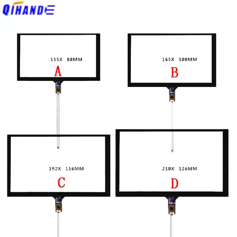 6 7 8 9 inch 6Pin Resistance Touch Screen 155x88mm 165x100mm 192x116mm 210x126mm 167x93mm Car Radio 